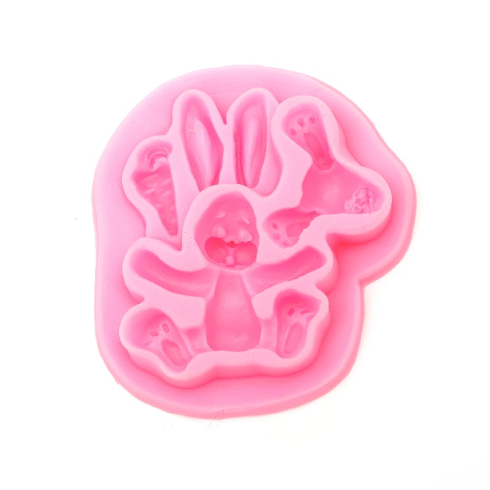 Silicone mold / shape / 85x95x6 mm 3D rabbit