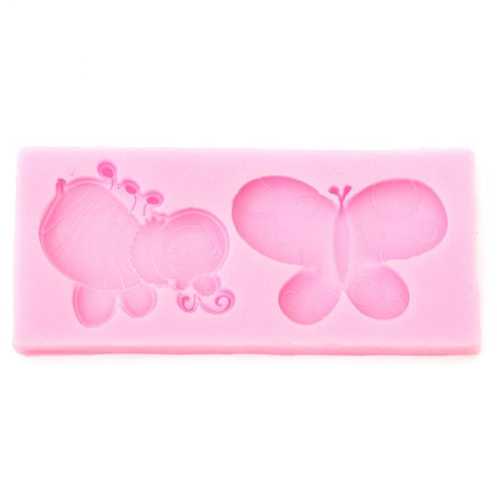 Silicone mold / shape / 110x50x10 mm butterfly and bee