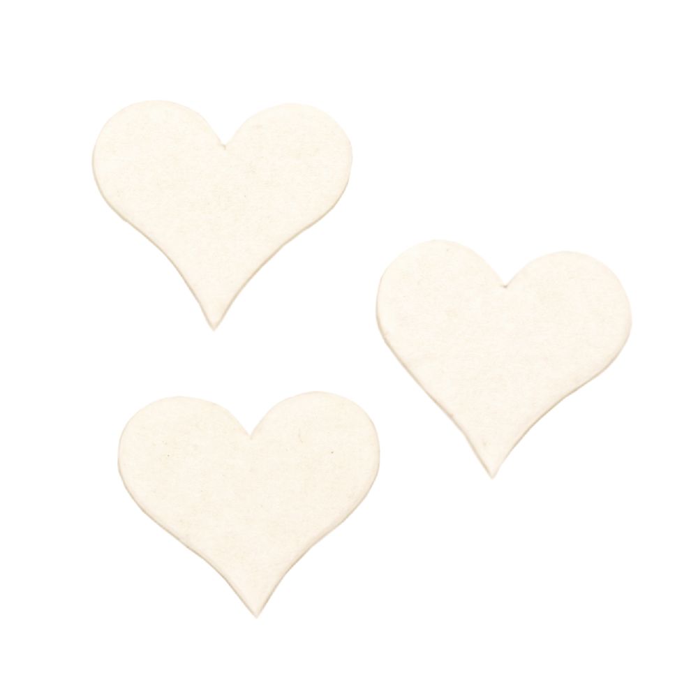 Decorative Hearts made of Chipboard / 20x17x1 mm - 10 pieces