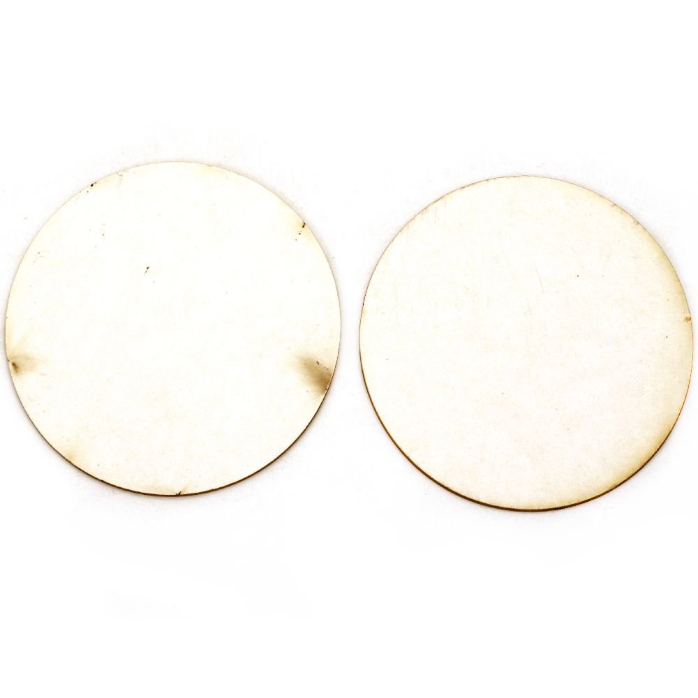 Chipboard element round tile for decoration 85x1 mm - 2 pieces