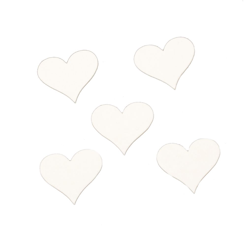 Chipboard element  heart for decoration of festive cards, albums, boxes 35x30x1 mm - 10 pieces