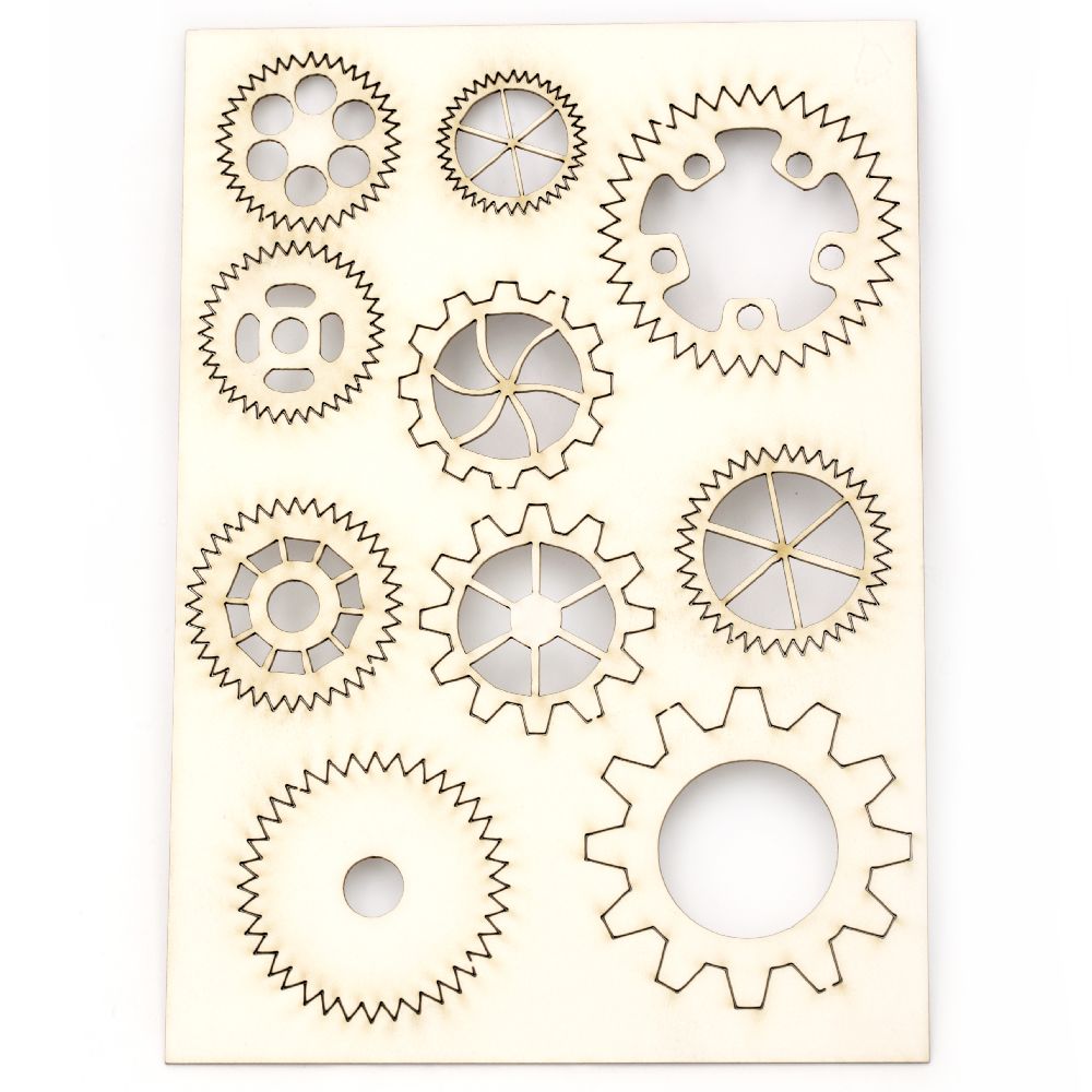 Set of Chipboard Elements for CRAFT Decoration / Gears
