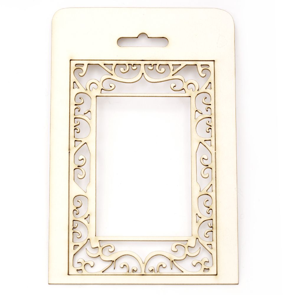 Ornamental Chipboard Frame for Greeting Cards and Scrapbook Decorations / 14.7x9.5 cm