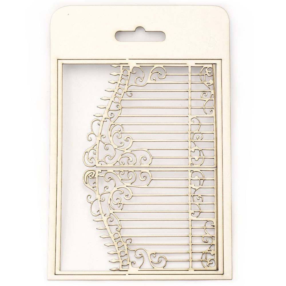 Chipboard element, openwork gate for greeting cards, albums, boxes 20.5x15 cm