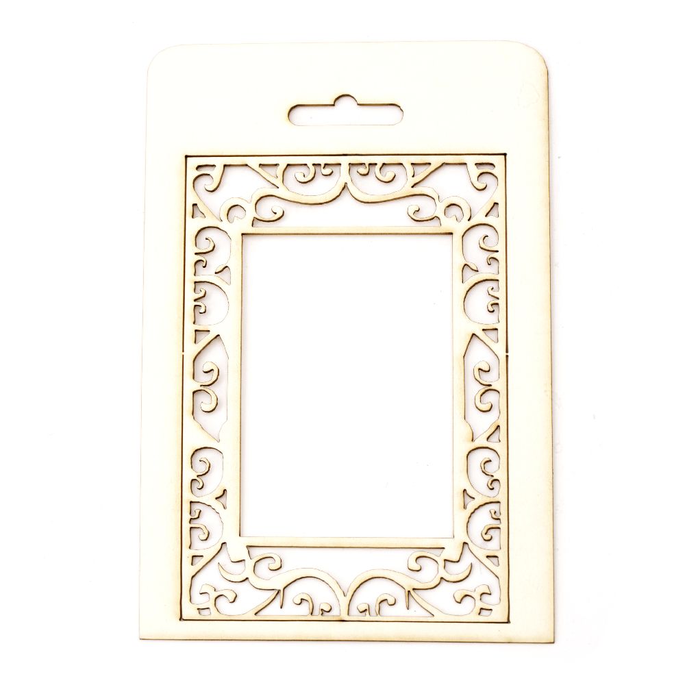 Chipboard frame element, openwork for greeting cards, albums making 14x9 cm