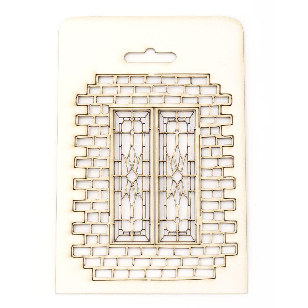 Delicate chipboard element, openwork  window for greeting cards, albums making 14x10.5 cm