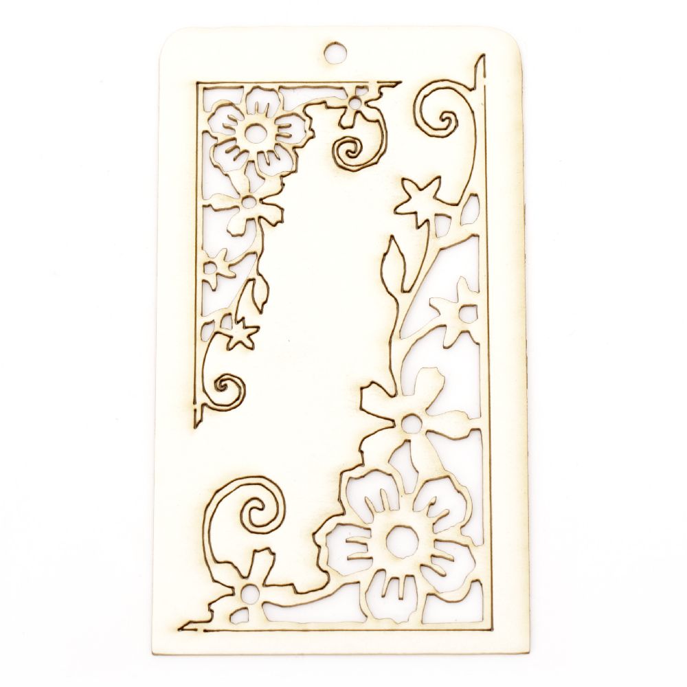 Set of elements of chipboard ornaments with flowers
