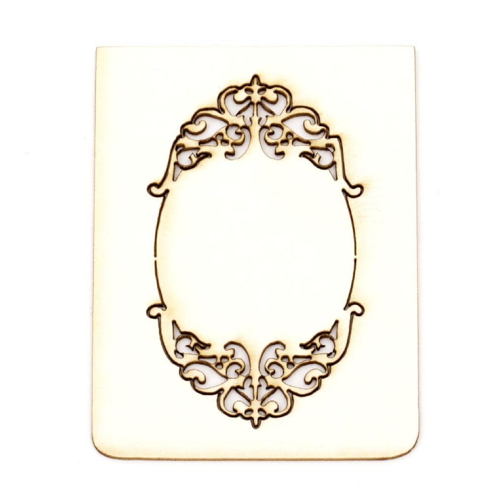 Chipboard element plate with ornaments 6x3.3 cm