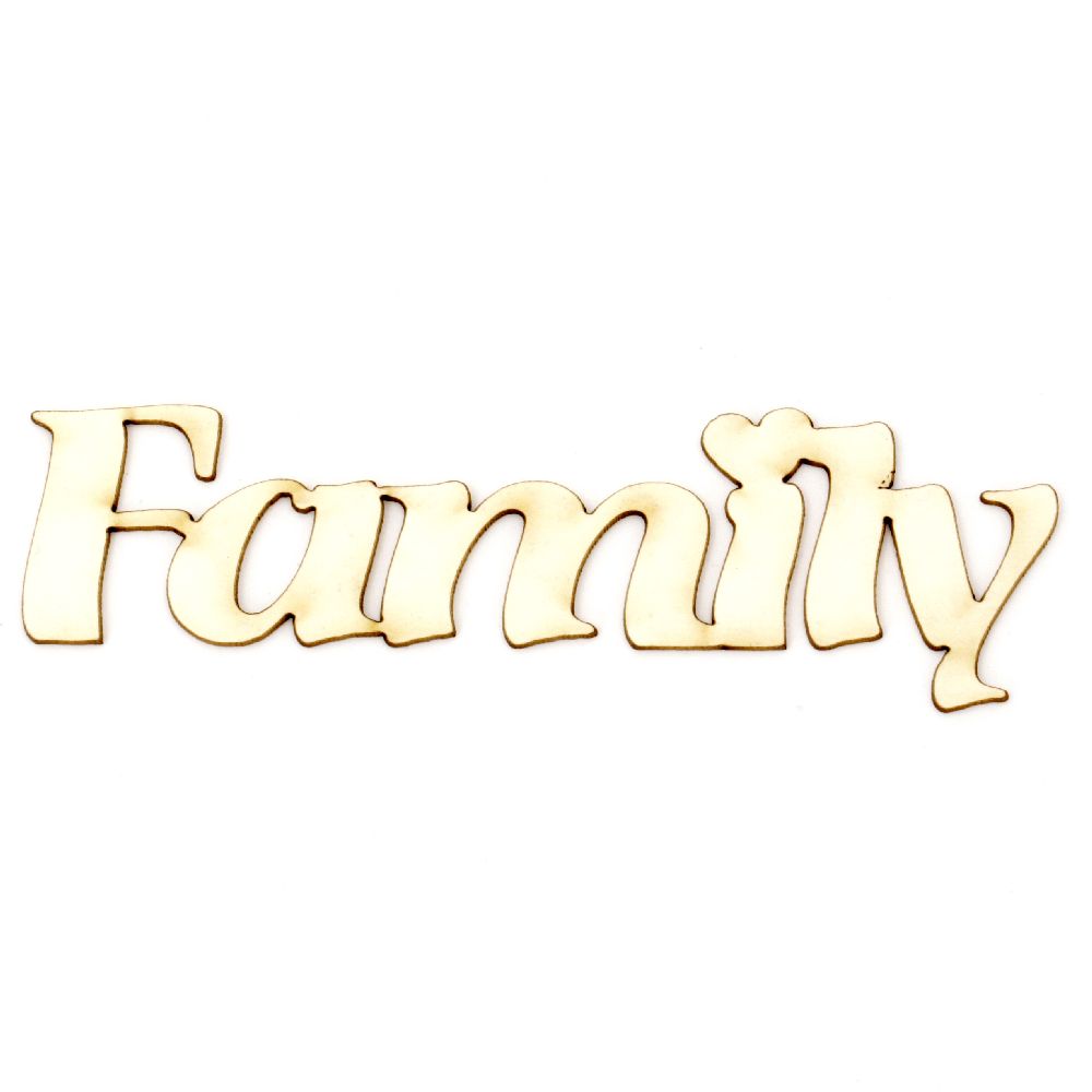 Inscription from chipboard "Family" 100x23x1 mm - 2 pieces