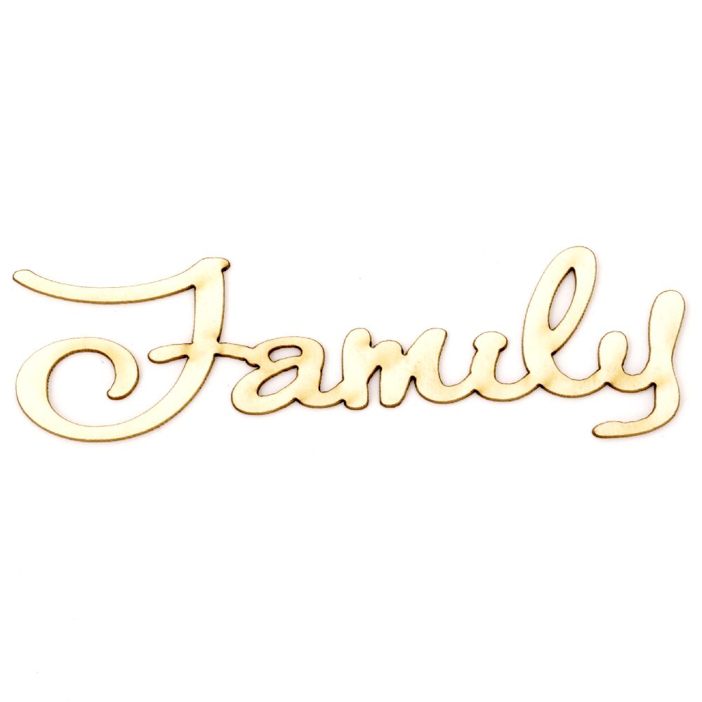 Lettering from chipboard "Family"  100x25x1 mm - 2 pieces