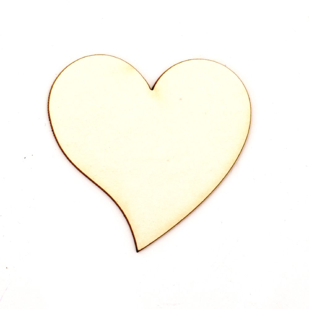 Καρδιά χαρτόνι Chipboard 50x50x1 mm -2 τεμάχια