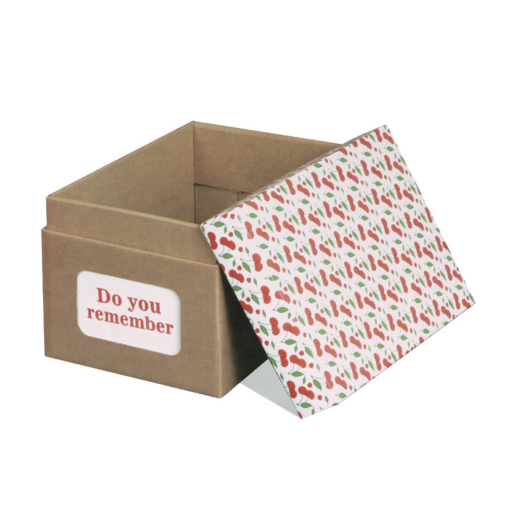 Set pentru confecționarea cutiei de carton 21x14 cm cu vișine colorate