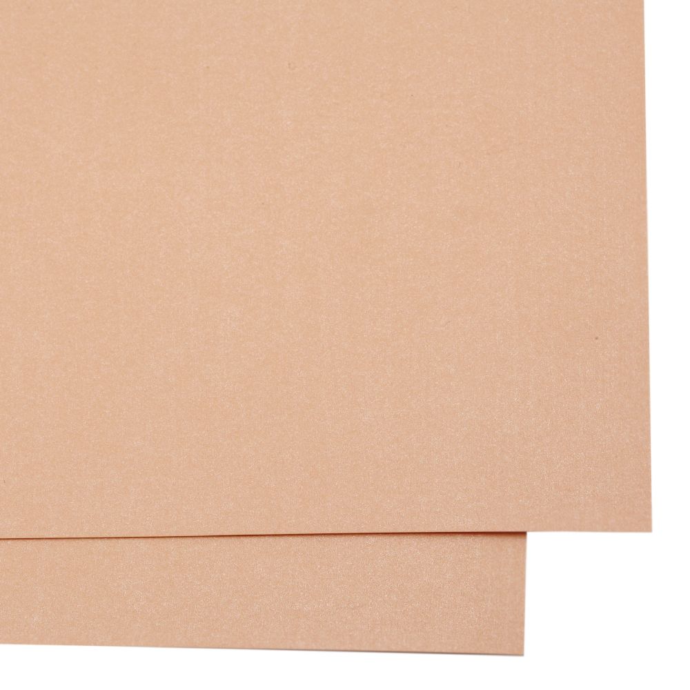 Double-sided Pearl Cardboard; 250 g/m2; A4 (297x209 mm); Peach Color - 1 piece