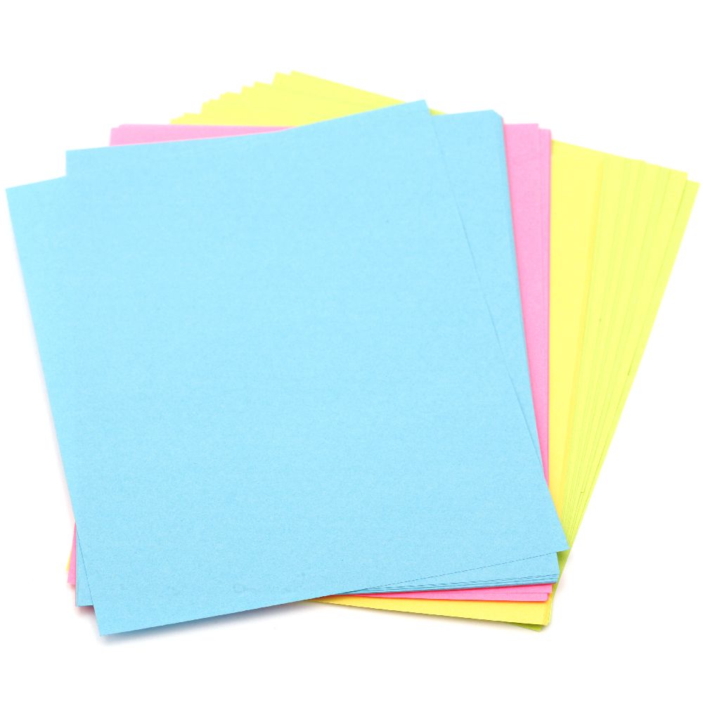 Цветна хартия 80 гр/м2 за декорация А5 19x15 см 10 цвята -50 листа