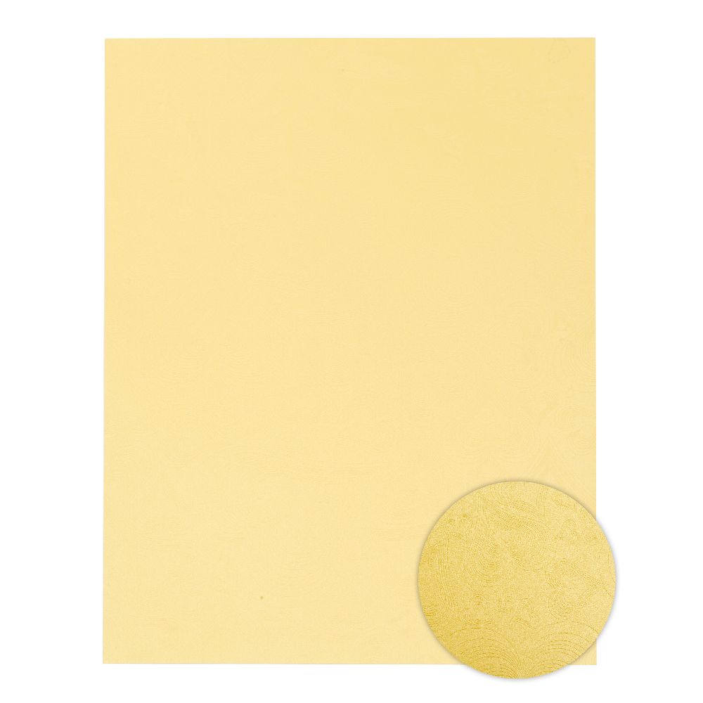Pearlescent Cardstock, Single-Sided Embossed with Hearts, 240 g, A4 (21x29.7 cm), Gold Color - 1 Sheet