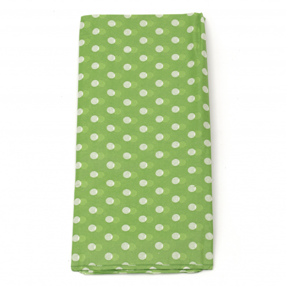 Tissue Paper Green Points Decoration 50x65cm 10 sheets