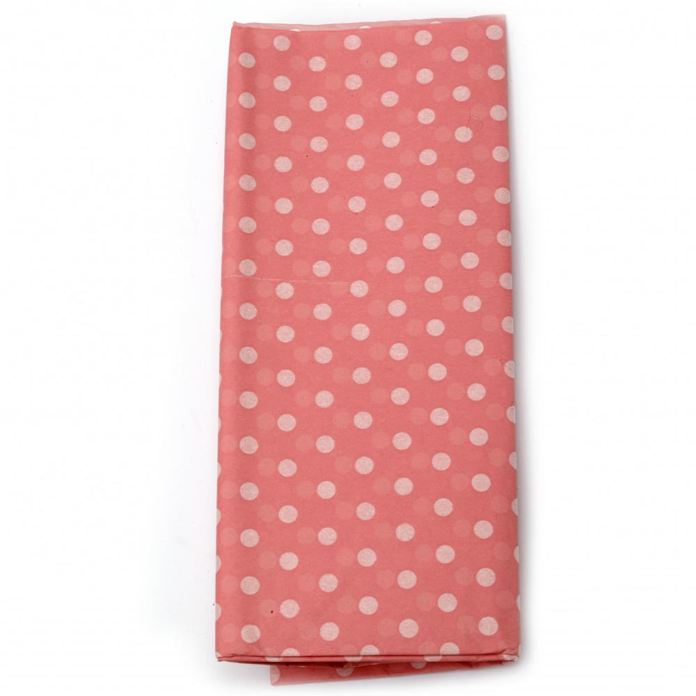 Tissue Paper for Decoration 50x65 cm pink with white dots - 10 sheets