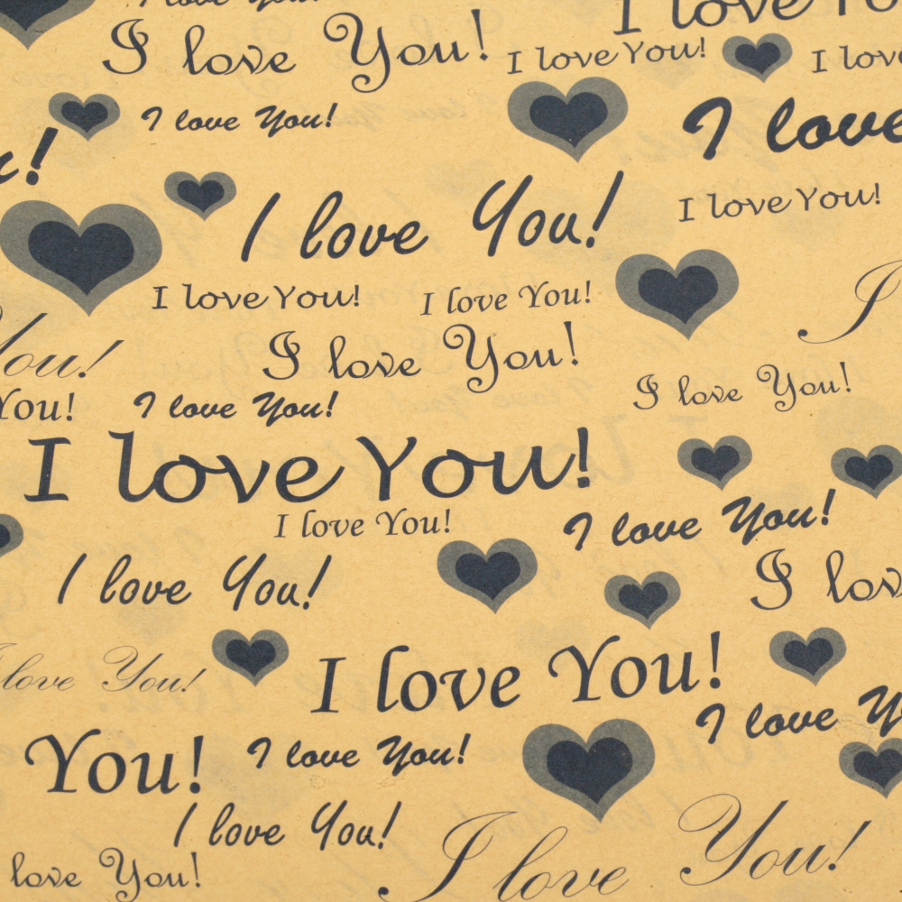 DIY Wrapping Paper I LOVE YOU 50x70 cm 