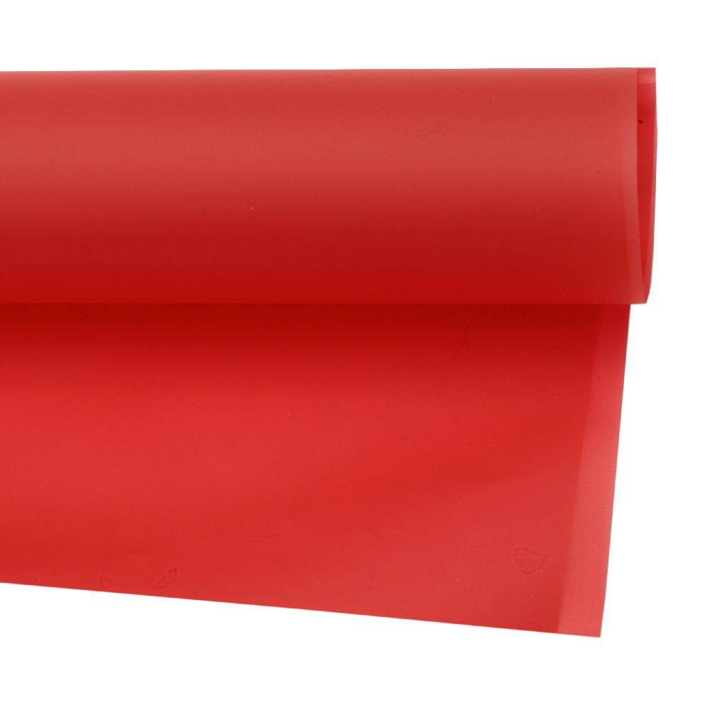 Matte Cellophane Sheet  for Gift Wrapping, Albums, Scrapbook, etc. / 60x60 cm / Red - 1 sheet