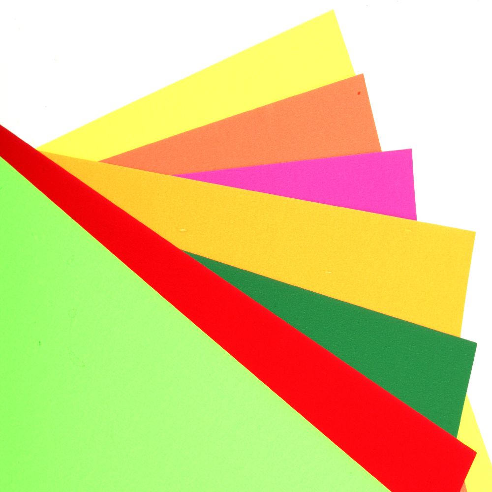 A4 cardboard 250 gr / m2 electric  MIX colors -10 sheets