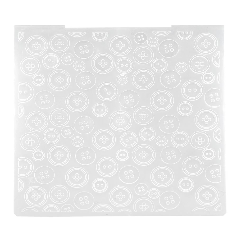 Embossing Folder for Scrapbook Projects / Buttons / 20x20 cm