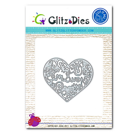 Decorative Cutting Die 8.2x7.2 mm heart with inscription