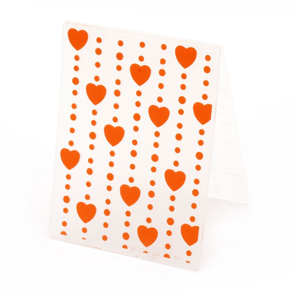 Μήτρα embossing folder 7,5x10 cm - καρδιές και βούλες