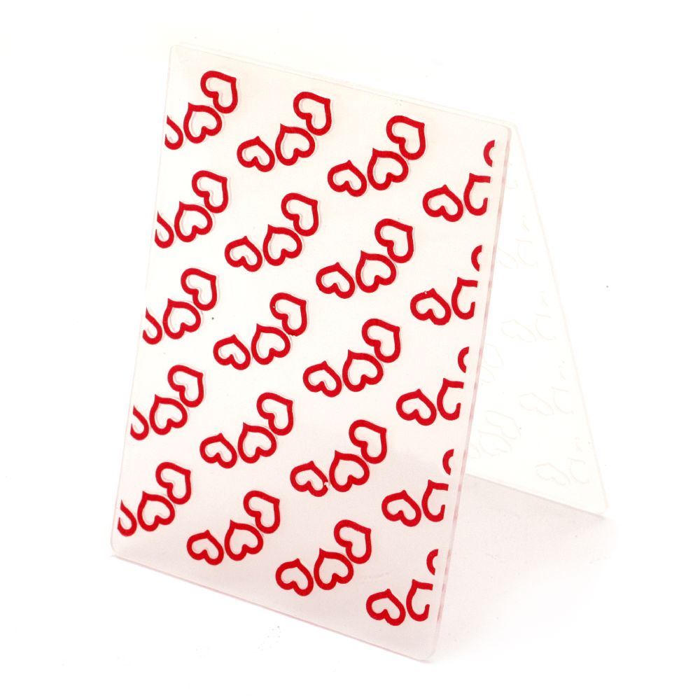 Embossing folder 7.5x10 cm - hearts