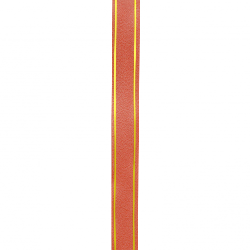 Κορδέλα πλαστική 17 mm κόκκινο με χρυσό -7 μέτρα