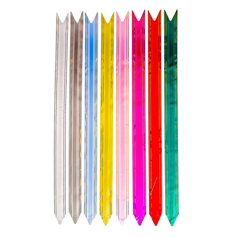 Organza and Lamé Green Rainbow Ribbon, 460x29 mm - Pack of 10