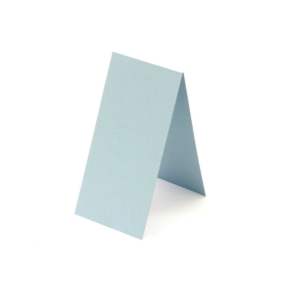Основа за картичка 5x10 см хоризонтална цвят син светло -10 броя