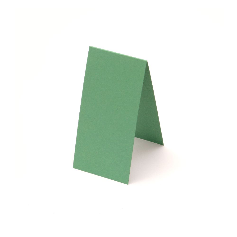 DIY Card base 5x10 cm horizontal color green -10 pieces