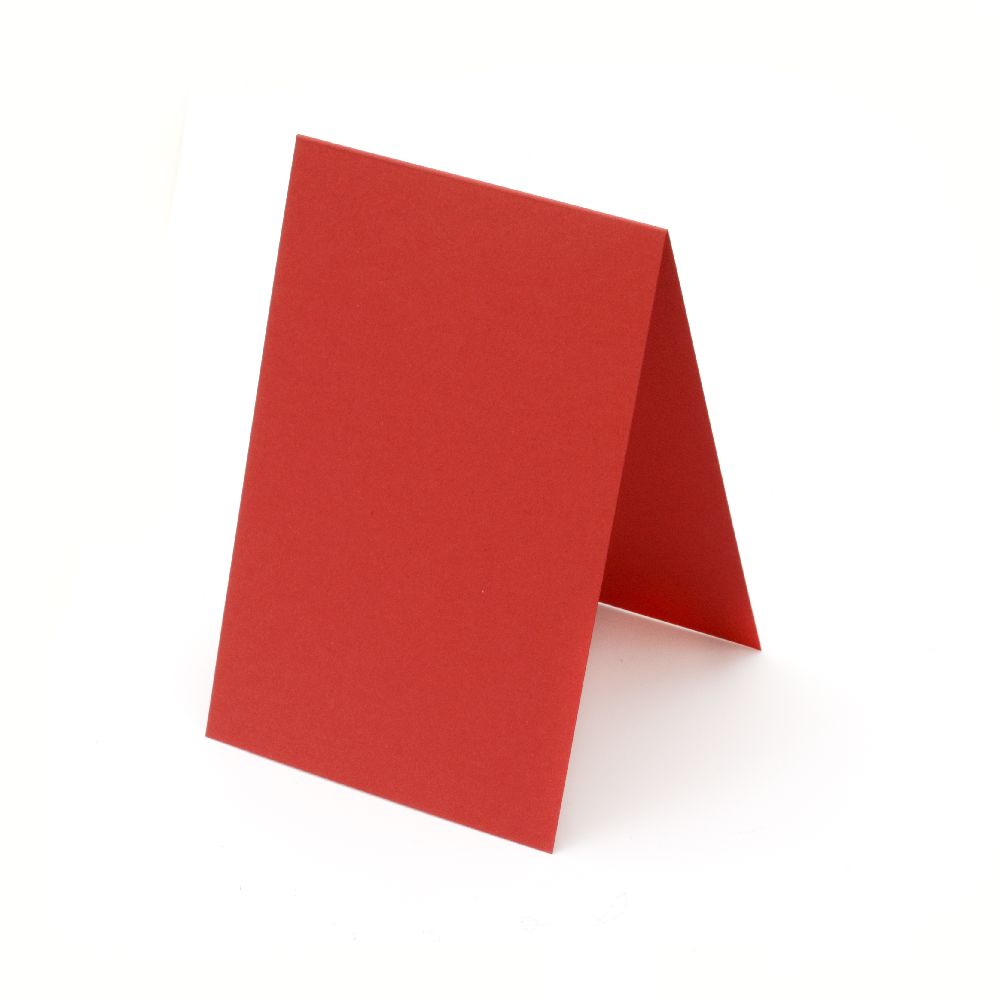 Основа за картичка 10x15 см хоризонтална цвят червен -10 броя