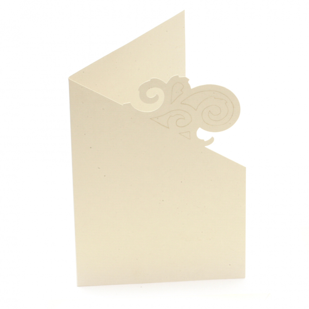 Bază felicitare cu inserție de motiv și plic 10.8x15.5 culoare FOLIA alb perlat -1 bucată