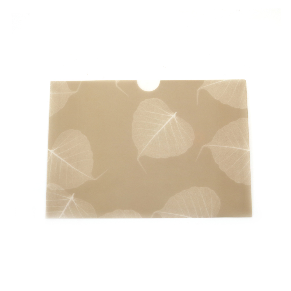 Card pocket/envelope, 11.5x16.7 cm, with leaves