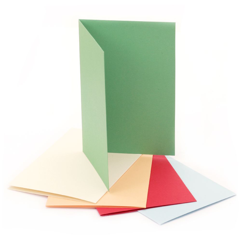 Βάση κάρτας 10x15 cm κάθετη 5 ανάμικτα χρώματα -10 τεμάχια