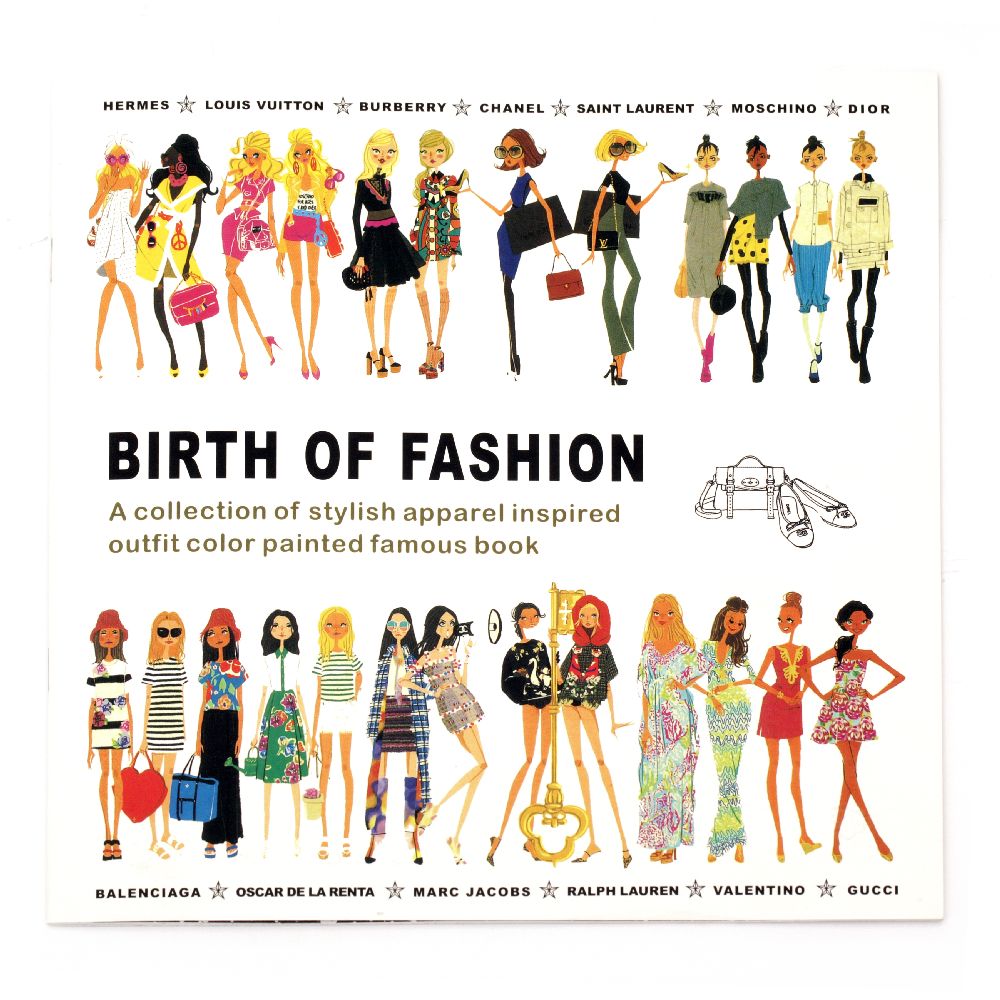 Anti-stress coloring book 24x24.5 cm 24 pages - Birth Of Fashion