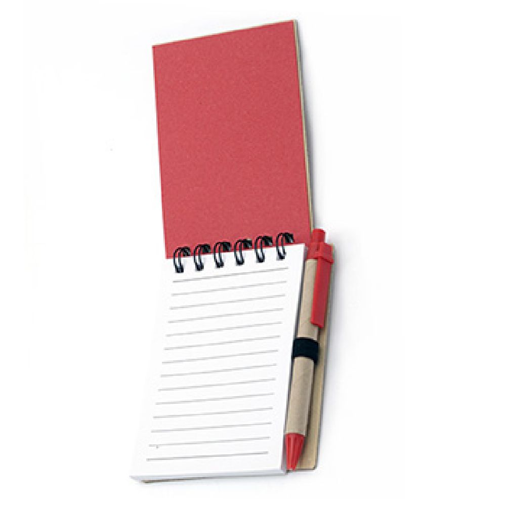 ECO-Friendly Notebook with Pen, Hardcover, Spiral - 70 sheets 10.1x13.7 cm