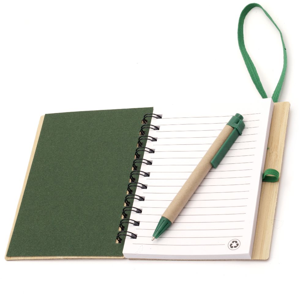 Notebook EKO Friendly Hard Cover, Pen, Spiral 70 sheets 12.5x15.7 cm