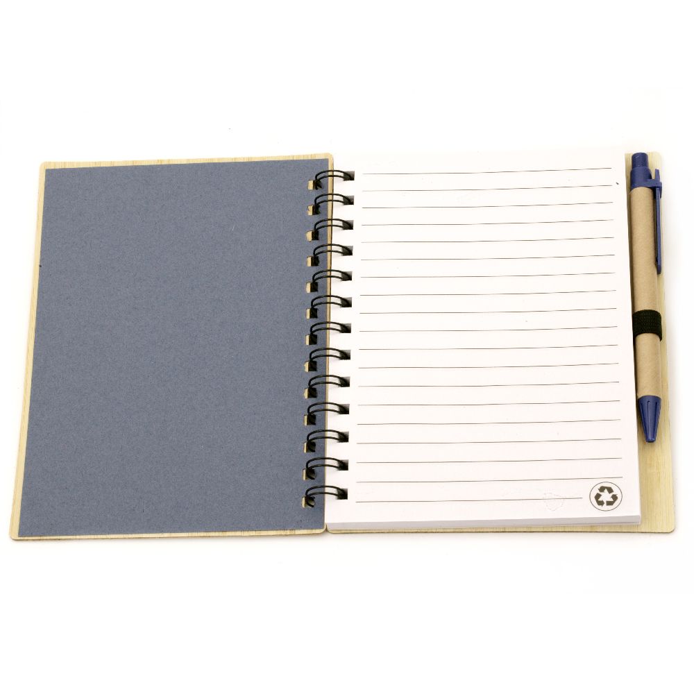 Notebook EKO Friendly Hard Cover, Pen, Spiral 70 sheets 14.4x17.6 cm