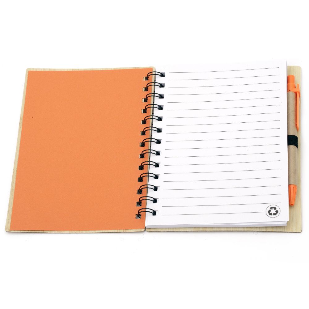Notebook EKO Friendly Hard Cover, Pen, Spiral 70 sheets 14.4x17.6 cm