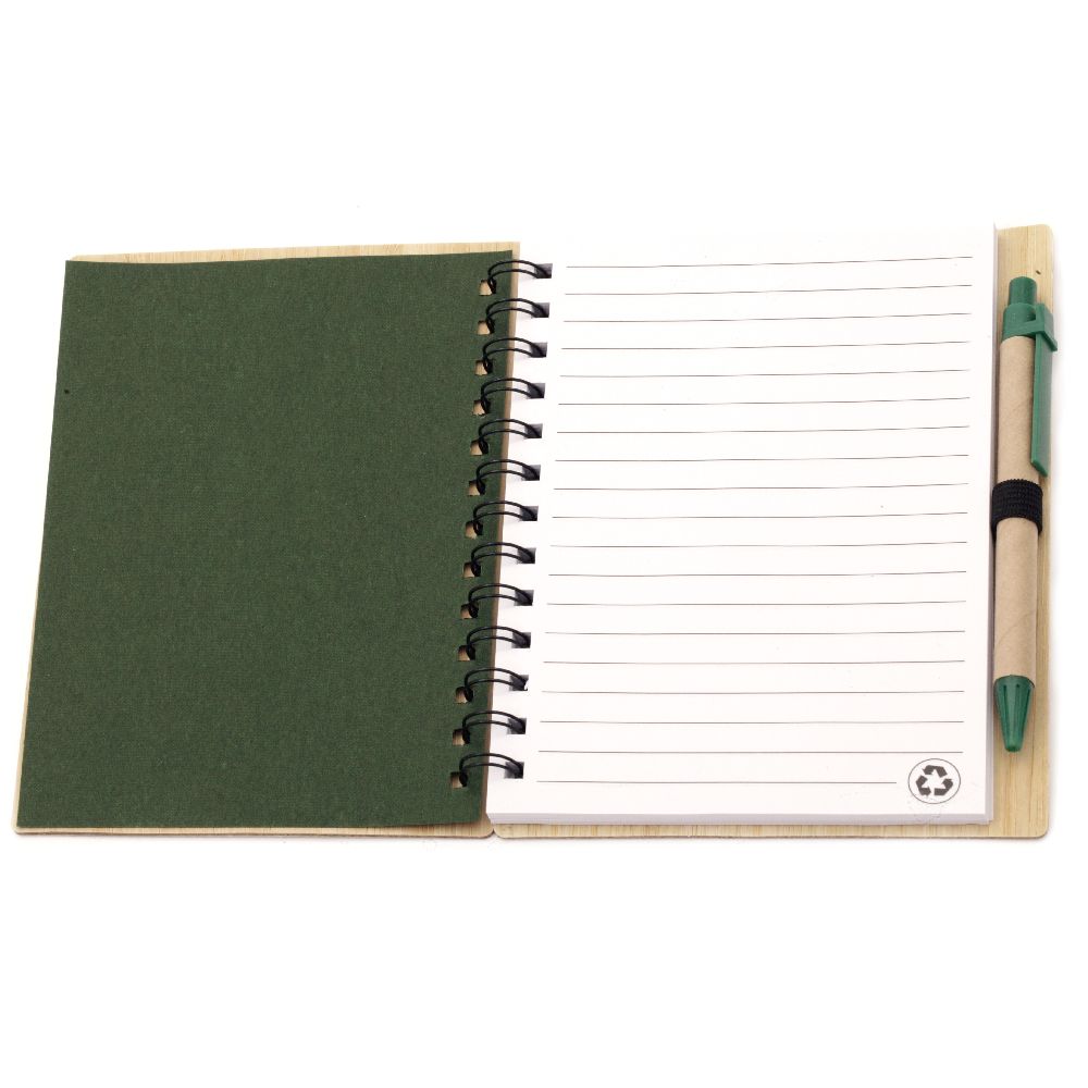 Σημειωματάριο 70 φύλλα 14.4x17.6 cm  με στυλό και εξώφυλλο από ανακυκλώσιμο υλικό