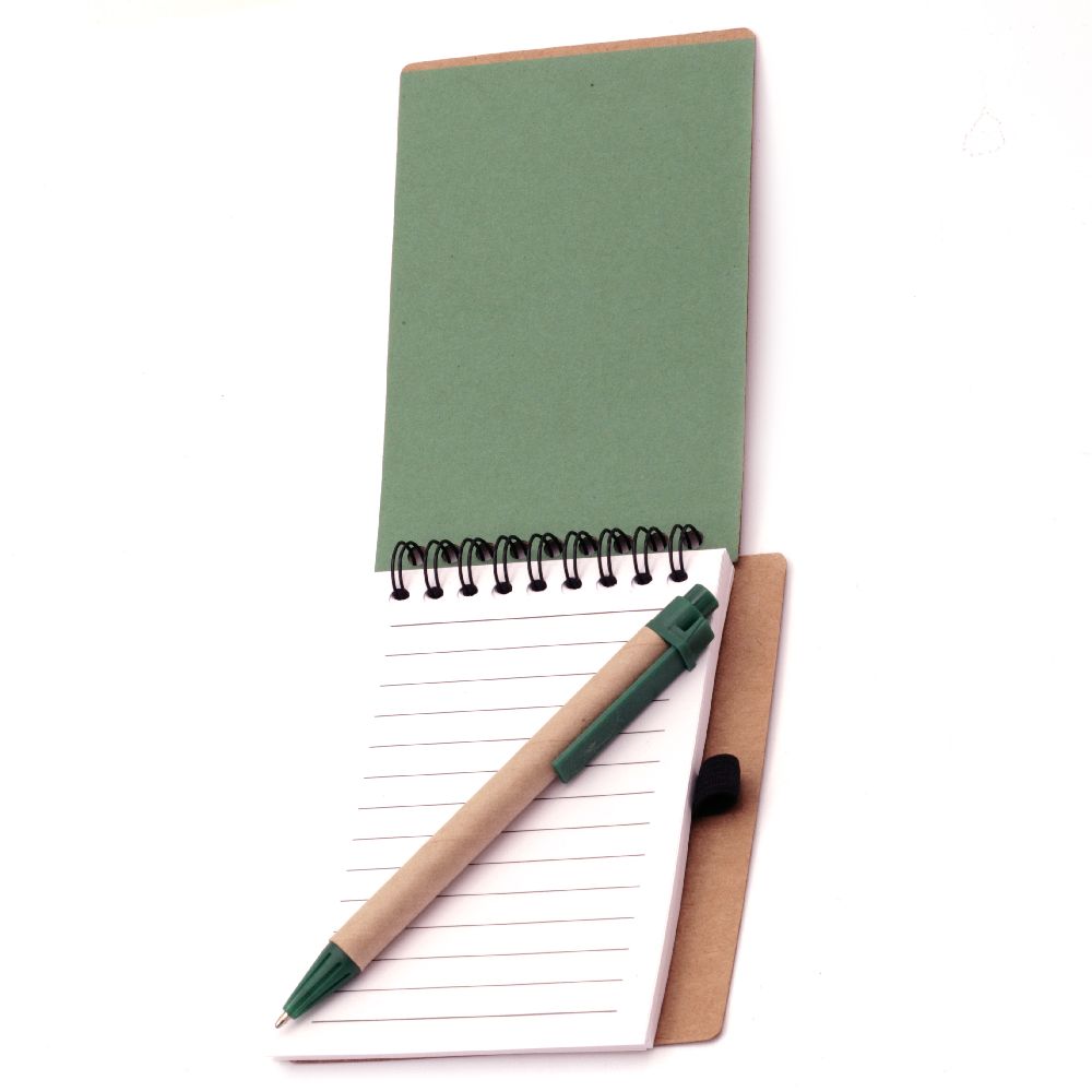 Σημειωματάριο σπιράλ ECO μαλακό κάλυμμα με στυλό - 70 φύλλα 10.1x13.7 cm