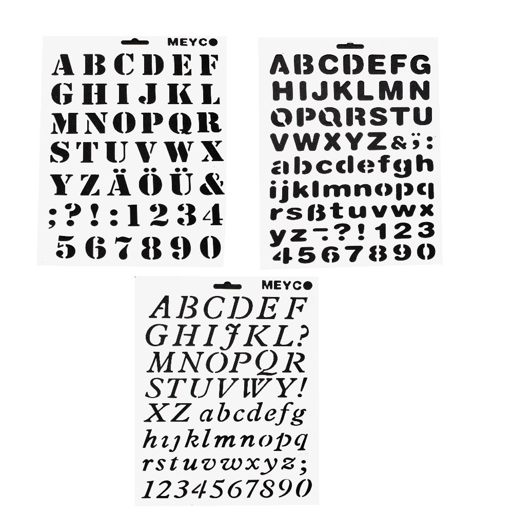 Șablon pentru tăierea și desenarea literelor și numerelor de 21x31 mm tipărite