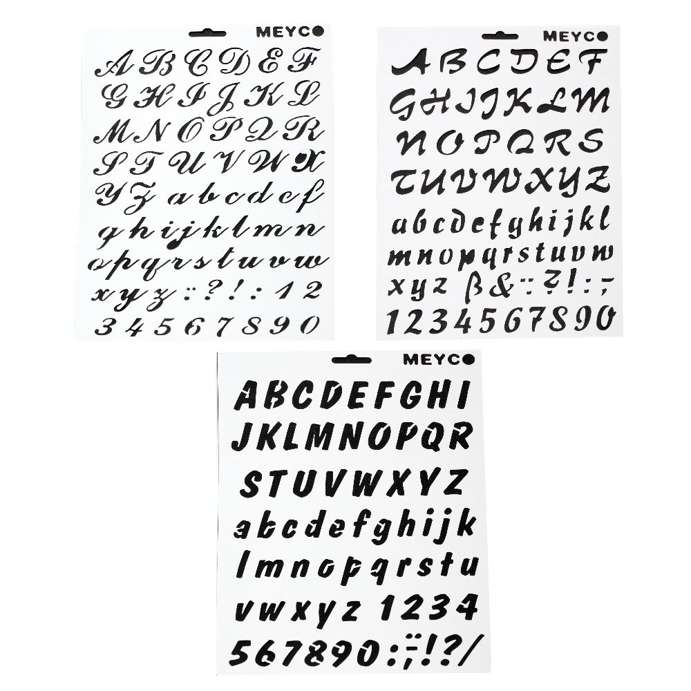 Șablon pentru tăierea și desenarea literelor și numerelor de 21x31 mm scrise de mână