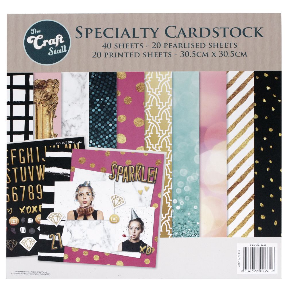 Designer scrapbooking paper 12 inch (30.5x30.5 cm) 10 designs x 2 sheets and 10 designs x 2 sheets of pearl Sparkle