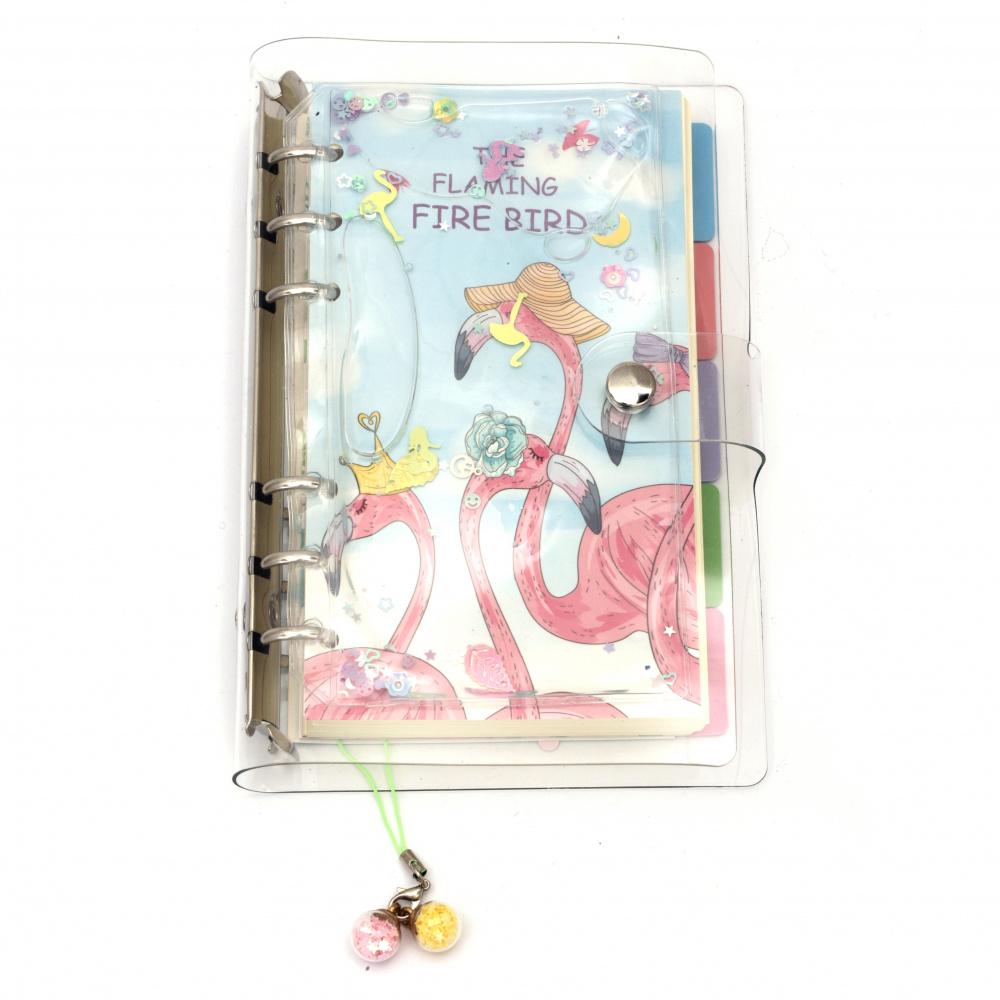 Organizer in spiral silicone case with  movable gel 10.5x18 cm 160 sheets with divider and  knob 