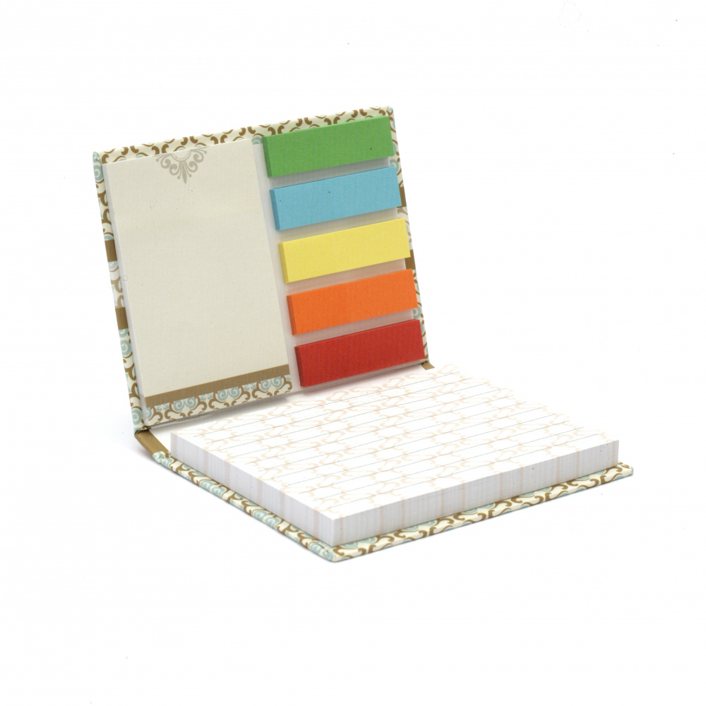 Notebook and Colored Sheets, 8x10.5 cm, Ornaments