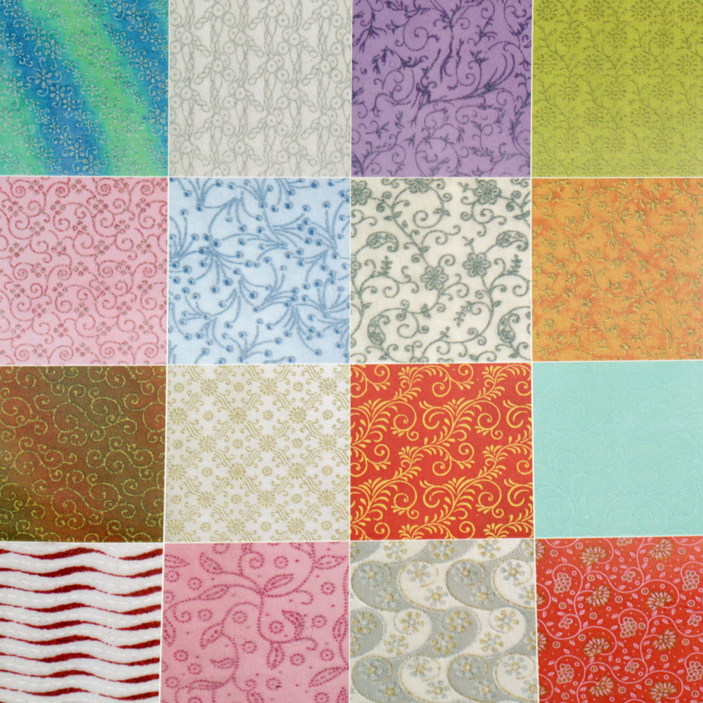 Album Design Indian Paper 120g for scrapbooking, art and craft fabric 21x29.7 cm, COLOR WOOLY - 60 designs
