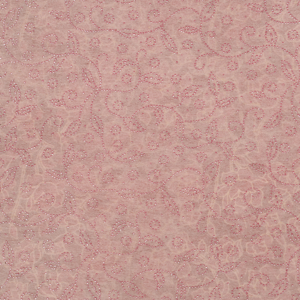 Seamless Floral Indian Paper 120g for scrapbooking, art and craft 56x76 cm textile NON WOVEN Pink HP23
